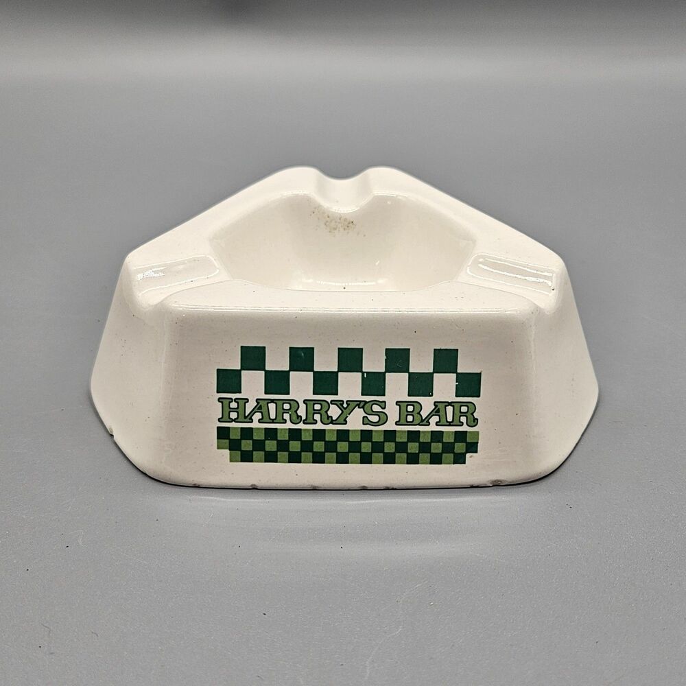 Vtg Harrys Bar & American Grill Triangular Ashtray Pub 80s 90s Los Angeles USA